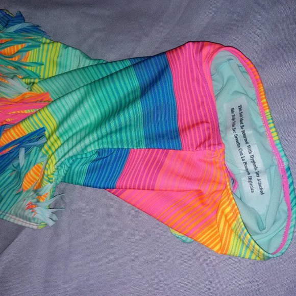 Neon rainbow coloured swimsuit NWT - Picture 3 of 5